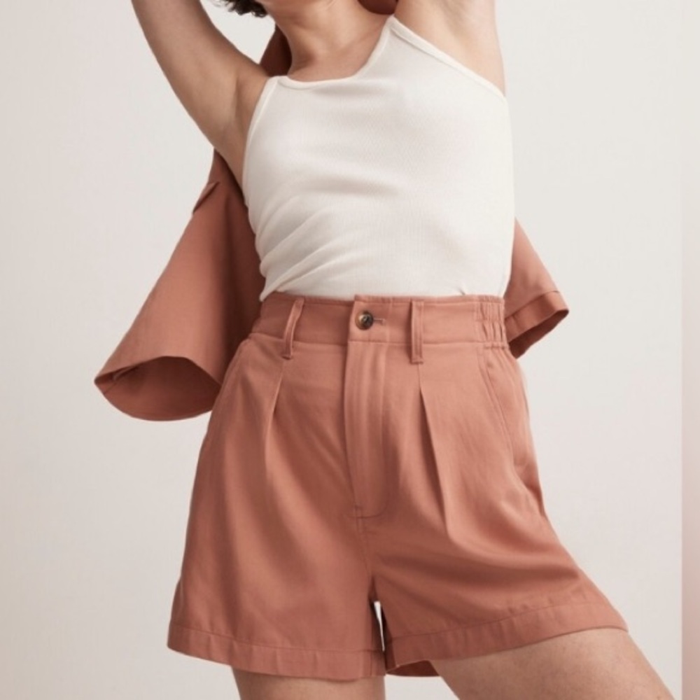 Madewell The Neale Pleated Shorts in Drapeweave, size 2